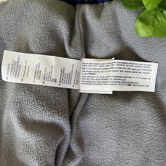 Abercrombie Kids Sz XL Blue Zip Puffer Jacket Coat Faux Fur Lined Hooded - Picture 5 of 12